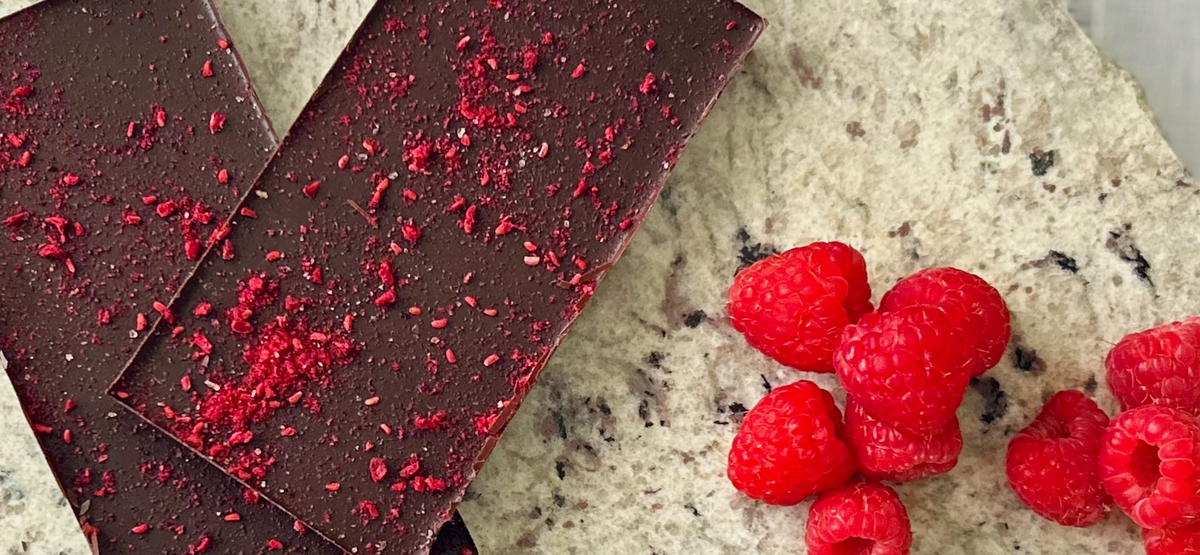 70% Dark Chocolate Raspberry Sea Salt Bar